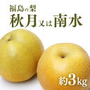 【ふるさと納税】No.2185福島の梨　秋月または南水　約3kg《2025年9月下旬から2025年10月下旬発送予定》梨 なし ナシ 果物 フルーツ お取り寄せ 福島 先行予約 産地直送 10000円以下