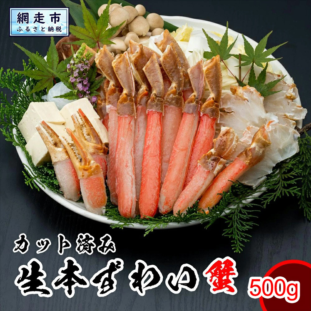 カット済み生本ずわい蟹 内容量500g 約2人前＜網走加工＞ ※着日指定不可 【 ふるさと納税 人気 おすすめ ランキング かに カニ ずわいがに ズワイガニ ずわい蟹 ポーション ロシア産 新鮮 冷凍 生 贅沢 鍋 北海道 網走市 送料無料 】 ABX071
