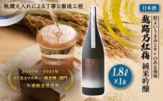 
                  日本酒 越路乃紅梅 純米吟醸 1.8L お酒 おすすめ 酒 ふるさと納税 新潟 新潟県産 にいがた 上越 上越産 地酒の店かじや
                