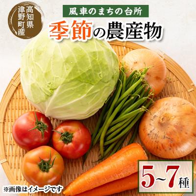 ふるさと納税 津野町 「風車のまちの台所」季節の農産物　5〜7種類