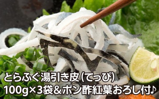 【若男水産】とらふぐ 湯引き皮 (てっぴ)