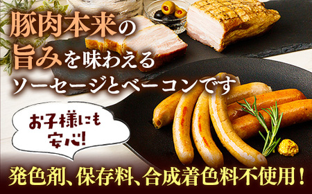 岩手県産豚肉使用 無添加ソーセージ2種＋ベーコンセット 豚肉 燻製 おかず つまみ