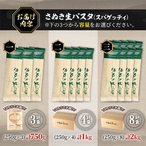 ＜新登場＞さぬき生パスタ(スパゲッティ) (750g) 生パスタ パスタ スパゲッティ スパゲティ デュラムセモリナ アルデンテ コシ もちもち さぬき 香川県 半生 小麦 麺 小分け 常温 常温保存