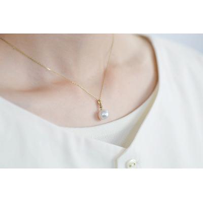 ふるさと納税 甲府市 【K18】9mm 白蝶真珠一粒チェーンネックレス/No.88 |  | 03