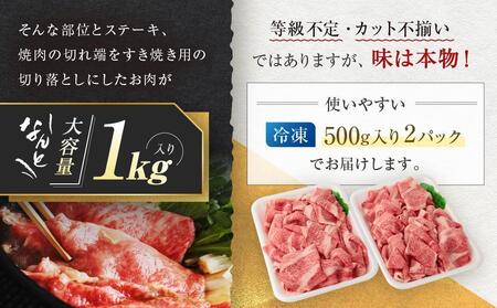 【12月配送】訳あり 飛騨牛すき焼き用切り落とし（不揃い・大容量）1kg | 飛騨牛 肉 おいしい 飛騨高山 切り落とし 小分け 鍋 正月 肉の匠家 BV026VC12