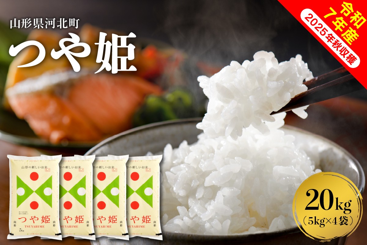 
                  【令和7年産米】※選べる配送時期※ つや姫20kg（5kg×4袋） 山形県産【米comeかほく協同組合】ka024-049d-r7
                
