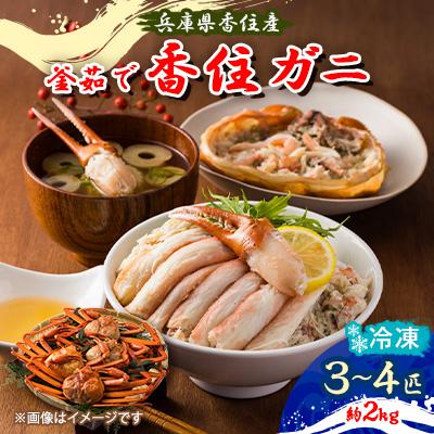 ふるさと納税 養父市 【先行予約】兵庫県香住産 釜茹で香住ガニ(紅ズワイガニ)3〜4匹入(約2kg)〈冷凍発送〉