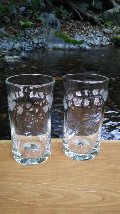 【ふるさと納税】 【浜口義則 作】銀箔タンブラー2個セット ／ 手作り ガラス 伝統工芸 送料無料 埼玉県 No.273