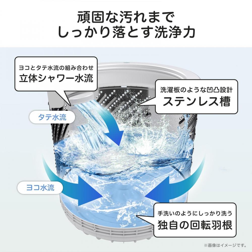 Hisense ハイセンス 洗濯機【設置費込み】5.5kg 1-2人用 スリム 最短14分洗濯 シャワー水流 激流洗浄 予約機能 風乾燥 部屋干し 多彩コース 簡単操作 真下排水 一人暮らし HW-T55J 人気 おすすめ 家電 送料無料