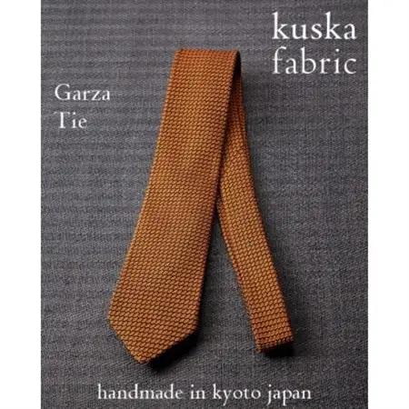 【手織りネクタイ】オレンジ ガルザタイ kuskafabric 丹後の絹織物【高島屋選定品】_装飾品・工芸品 ネクタイ・ベルト 服飾小物 _【1615555】