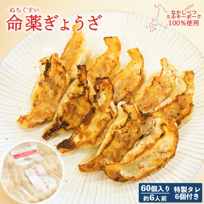 【ふるさと納税】樹苞 なかしべつミルキーポーク 100％使用 命薬ぎょうざ 60個 きぼう 餃子 ぎょうざ ギョーザ オンライン 申請 ふるさと納税 北海道 中標津 本格 中華 点心 飲茶 ミルキーポーク 簡単調理 絶品 グルメ 約6人前 中標津町【5301401】