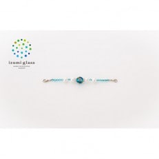 大正10年創業井阪硝子のトンボ玉マスクチェーンアクセサリー(水色)