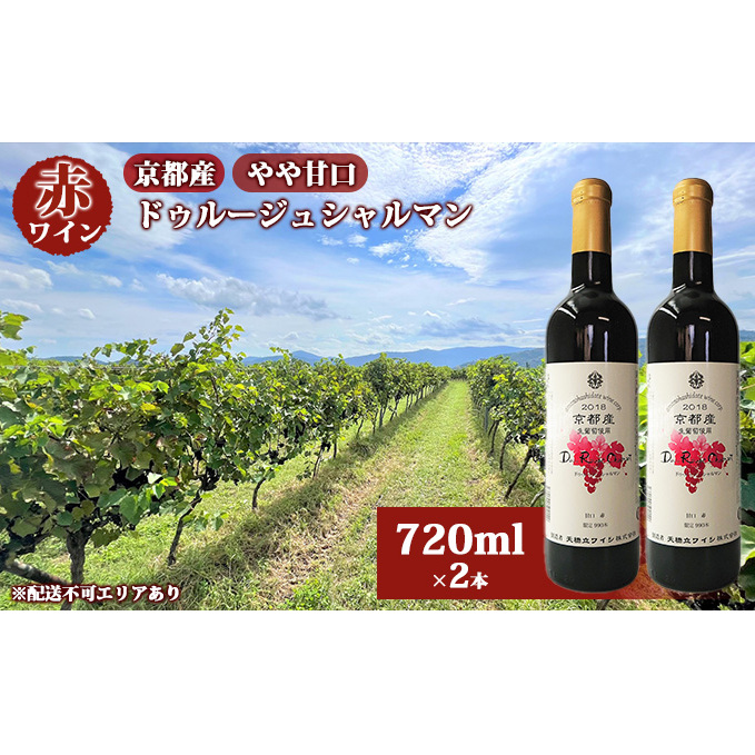 【ふるさと納税】 赤ワイン 京都産 2022ドゥルージュシャルマン やや甘口 720ml×2本《 天橋立ワイナリー 》ワイン wine 天橋立