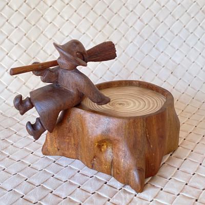 ふるさと納税 養父市 【cotree】切り株トレーとほうきの小人〜物語の傍に佇む、静かな見守り役〜