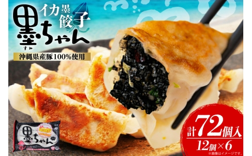 餃子 イカスミ 墨ちゃん 12個 6p 計72個 [伊江漁業 沖縄県 伊江村 ie47bde290006] ぎょうざ ギョウザ イカ墨 ソデイカ 冷凍