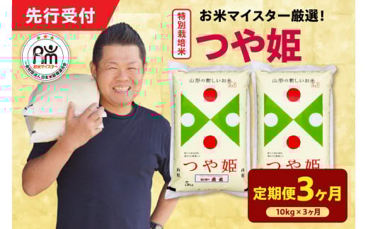 【 3ヶ月定期便 / 令和7年産 】 特別栽培米 つや姫 計10kg/月 ( 1回配送 5kg×2袋 ) お米マイスター厳選米 ブランド米 2025年産