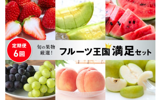 【先行予約／フルーツ定期便6回】旬の果物厳選！京丹後フルーツ王国満足セット（完熟イチゴ・小玉スイカ・桃・メロン・完熟ブドウ＆シャインマスカット食べ比べ・二十世紀梨）（2027年2月中旬～発送）　YK00703