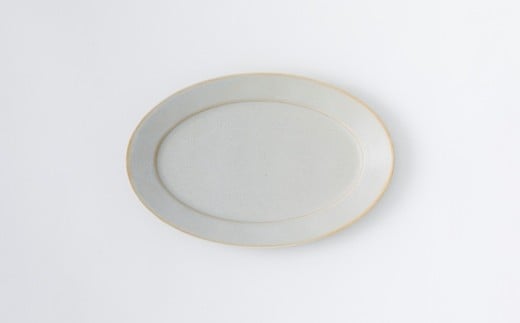 
            【皓洋窯】有田焼／リム楕円プレート大　シャーベットグレー
          