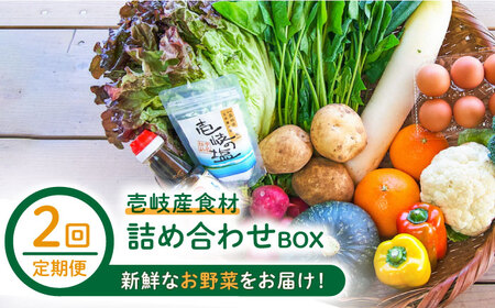 【全2回定期便】壱岐産食材詰め合わせBOX「野菜」《壱岐市》【壱岐イルカパーク＆リゾート】米 卵 塩 醤油 あおさ[JBF034] 九州