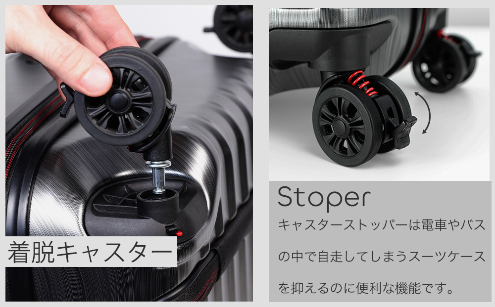 [PROEVO-AVANT]フロントオープン スーツケース 機内持ち込み対応 ストッパー付き SS（エンボス/シルバー）[10005S] AY188-sv