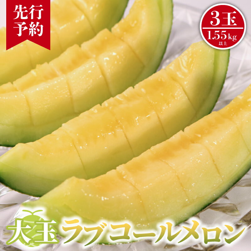 【ふるさと納税】 【先行予約】 大玉 ラブコールメロン 3玉 メロン 果物 フルーツ 贈答 プレゼント ギフト ゼリー ジュース フルーツサンド ケーキ シャーベット アイス デザート スイーツ 送料無料 千葉県 銚子市 はぎわらファーム 発送時期 2026年7月〜(なくなり次第終了)