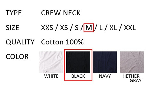 【Mサイズ】 EIJI T−SHIRT クルーネック ブラック _SM14-4 ｜ 服 Tシャツ ティーシャツ 国産 日本製 大阪府 阪南市