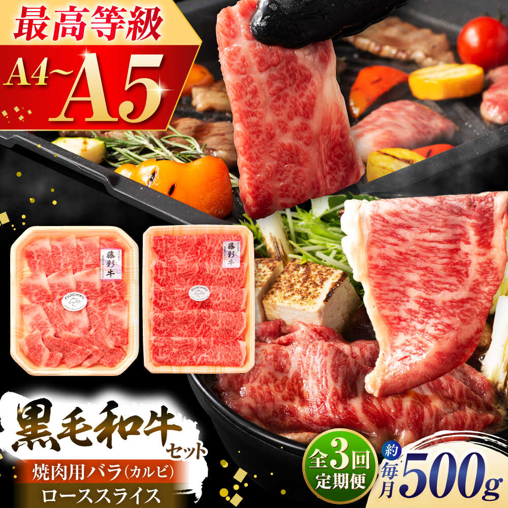 【ふるさと納税】【全3回定期便】くまもと黒毛和牛「藤彩牛」2種の食べ比べ計500g 3900 / 熊本県 菊陽町 肉 にく 新鮮 お祝 ギフト 贅沢 誕生日 ご褒美 厳選 牛 ぎゅう 【株式会社フジチク】[BHAD036]