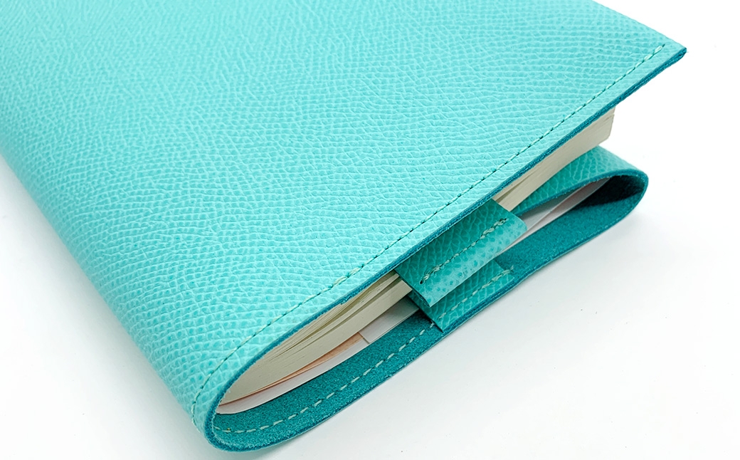 渋沢栄一翁 レザーブックカバー&しおりセット （ Tブルー ）