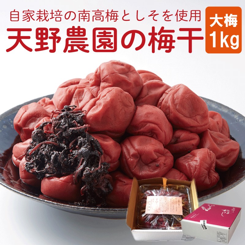 
                  梅干し 1kg 【大梅】 南高梅 昔ながら 酸っぱい しそ 酸味 国産 自家栽培 梅 保存料不使用 着色料不使用 《 2026年10月以降順次発送 》 米 のお供 おにぎり お弁当 常備食 梅干 1キロ 梅ぼし うめ干し お取り寄せ グルメ 地場産品 美郷 天野農園 徳島県 吉野川市
                