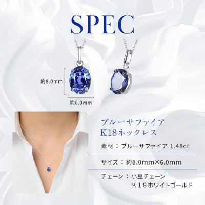 ふるさと納税 京都市 【京セラ】クレサンベール〈サファイア〉ネックレス【オーバルカット/K18WG/9月誕生石】 |  | 02