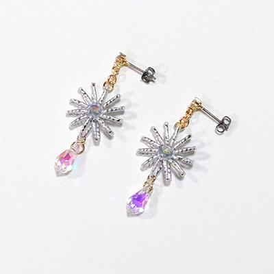 ふるさと納税 観音寺市 水引ピアス(スワロフスキー付き)シルバー