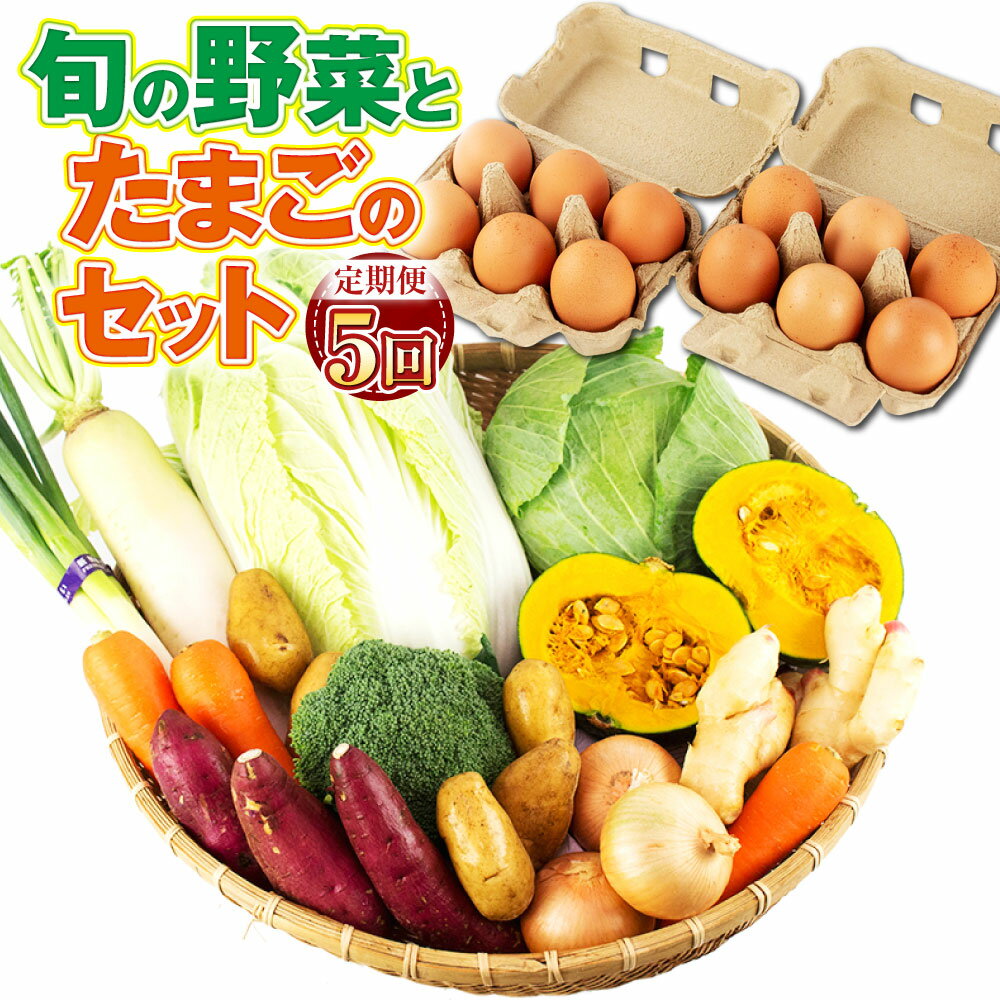 【ふるさと納税】【定期便5回】旬の野菜とたまごのセット【メロンドーム】野菜 卵 にんにくたまご 詰め合わせ セット おまかせ ランダム 新鮮 国産 九州産 熊本県 菊池市 道の駅 定期便 5ヶ月お届け 送料無料 《お申し込みの翌月から出荷》