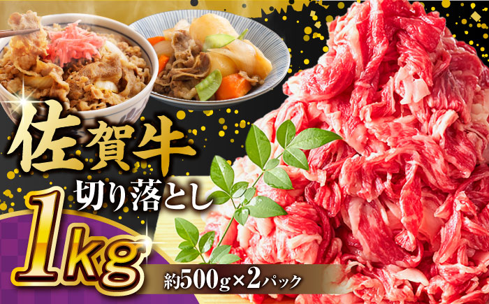 艶さし！ 佐賀牛 切り落とし 肩orバラ 計 1kg （500g ×2）  吉野ヶ里町 [FDB007]
