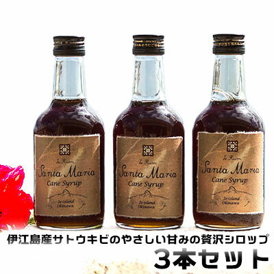 【ふるさと納税】 シロップ 瓶 イエラムサンタマリア ケーンシロップ 3本 計870ml [伊江島物産センター 沖縄県 伊江村 ie47bde210042] 瓶 サトウキビ 沖縄 黒糖 国産