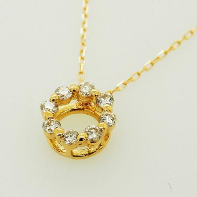 ふるさと納税 松山市 K18　イエローゴールド　ダイヤ　0.10ct　サークル　ネックレス |  | 01