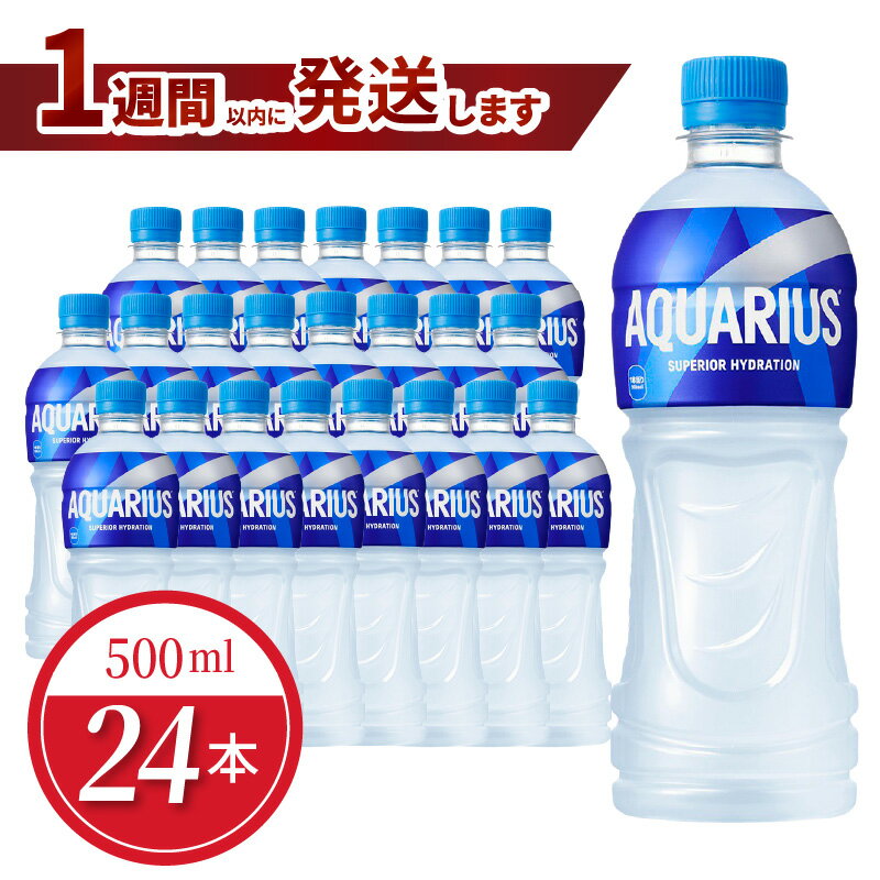 【ふるさと納税】1週間以内に発送 アクエリアス 500ml PET 24本入 コカ・コーラ 人気 ペットボトル 飲料 スポーツ飲料 スポーツドリンク ドリンク ソフトドリンク 熱中症対策 ミネラル アミノ酸 クエン酸 おすそ分け 部活 運動 アウトドア 水分補給 滋賀県 守山市 送料無料