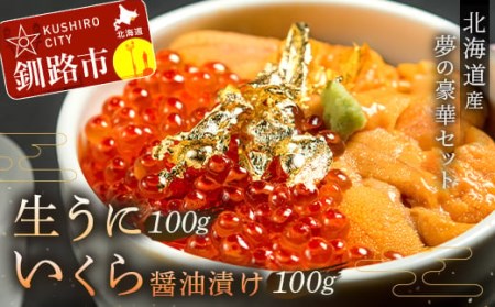 塩水うに (生ウニ) 100g いくら 昆布醤油漬け 100g F4F-1572