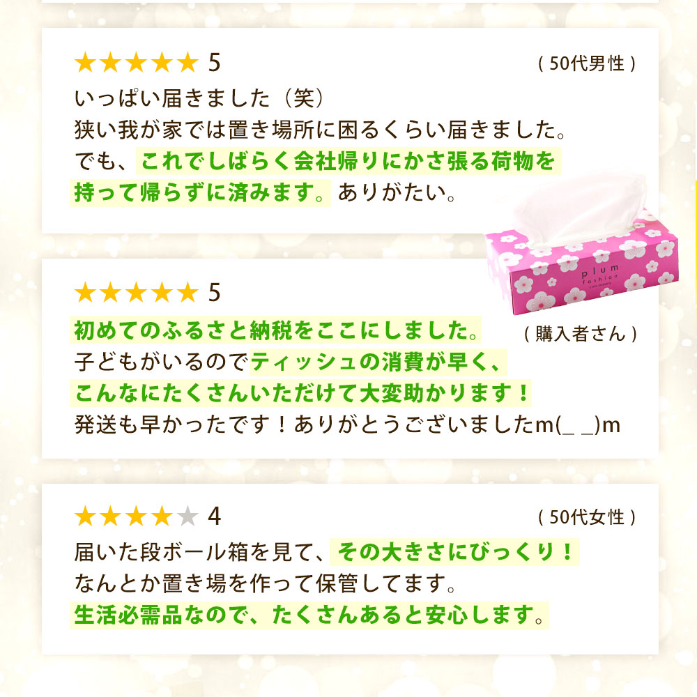 MH140-0154_【ふるさと納税】 ティッシュ ティッシュペーパー 「 大容量 プラムファッション BOXティッシュ 12パック（ケース60個入り） 定期便 全6回(毎月)」 [ 常備品 生活用品