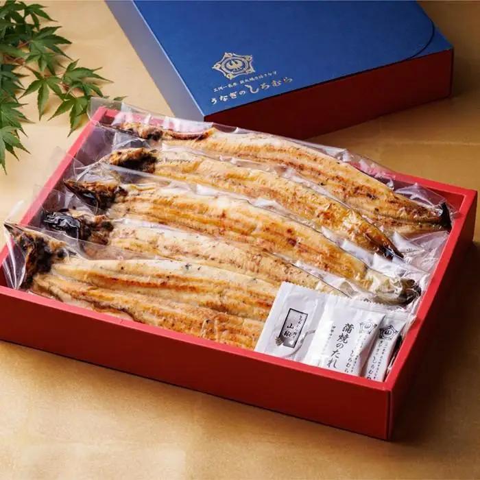 三河一色産手焼き炭火焼き活うなぎ白焼き　5尾セット 土用の丑