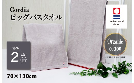 （今治タオルブランド認定品）コーディア Cordia ビッグバスタオル 2枚 （ライトグレー） [I003960BBT2LGY] 今治タオル タオル バスタオル 大きめ 今治バスタオル 毛羽落ち 吸水 速乾 軽量 ふわふわ 超無撚糸 ギフト ギフトセット お祝い 贈り物 日本製 プレーリードッグ
