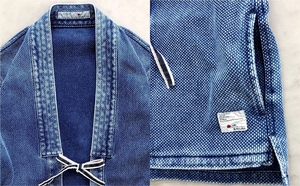 BLUE SAKURA刺し子着物ジャケット（半袖）DNTSW07LID