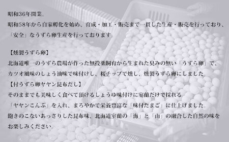 【ふるさと納税】味付 うずら卵 ヤヤン昆布 ＆ 燻たま セット 北海道 室蘭市 国産 うずら 味付け 燻製  玉子 おつまみ 珍味 昆布 出汁 肴 業務用 食品【卵・加工食品・燻製・うずら卵】