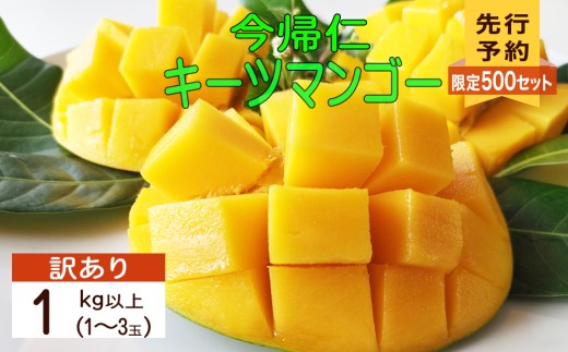 【訳あり　限定500セット】【生産者応援】緑のキーツマンゴー1㎏以上（白箱）【2026年8月～9月頃発送】【生産者応援】