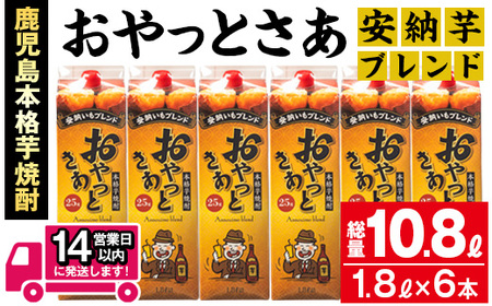 ≪鹿児島 本格芋焼酎≫ハイカラさん 安納芋パック (1.8L×6本・計10.8L) 【岩川醸造】A671
