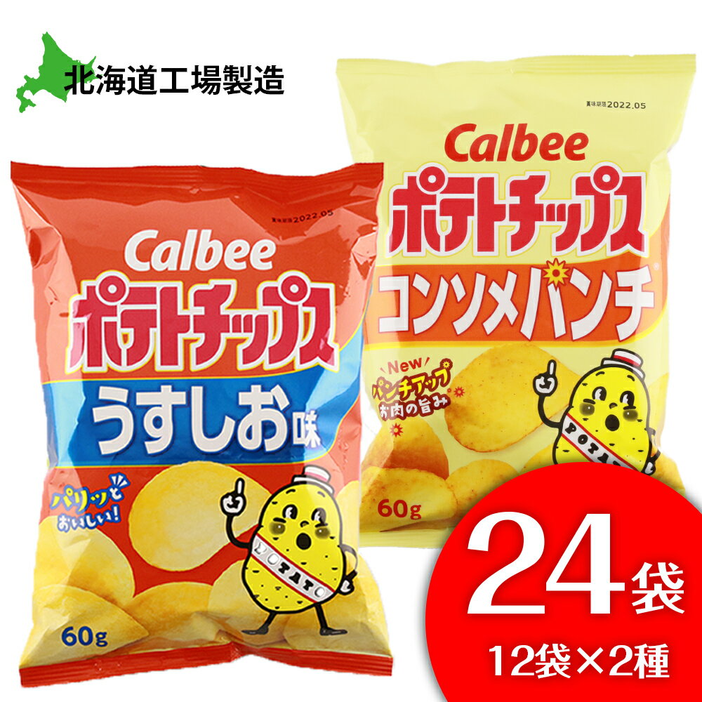 【ふるさと納税】カルビーポテトチップス＜うすしお×コンソメパンチ＞12袋入 各1箱《北海道工場製造》 お菓子 スナック菓子 北海道産 じゃがいも ポテトチップス 北海道ふるさと納税 千歳市 ふるさと納税【北海道千歳市】
