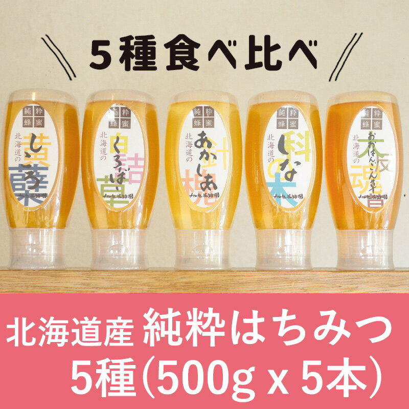 【ふるさと納税】【純粋】北海道産はちみつ2.5kg(蜂蜜500g×5種) アカシア・クローバー・シコロ・シナ・オオハンゴウソウ 国産