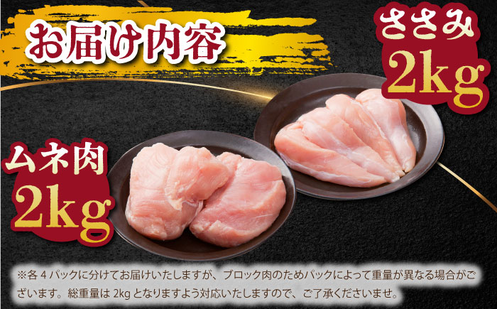 【朝引き】ありたどり アスリート盛り 計4kg（ササミ・ムネ） 【肉の三栄】 ありた鶏 むね むね肉 ムネ [HAA121]