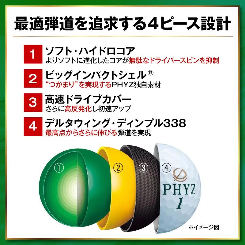 ゴルフボール PHYZ（ファイズ）ホワイト / 14ダース