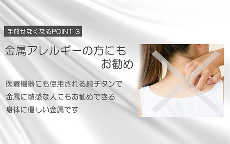 管理医療機器 純チタン永久磁気ネックレス PURE LOOP OZ リングタイプ 50cm（ブラックIP）