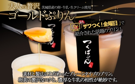 無地熨斗 ゴールドぷりん ＆ 焼き芋ぷりん 各3個 計6個 つくばぷりん プリン ぷりん 焼きいも 焼きイモ さつまいも 牛乳 ミルク 卵 スイーツ 贅沢 洋菓子 おやつ 冷菓 ご褒美 デザート 人気